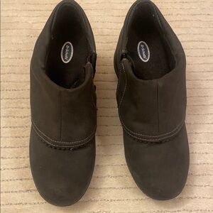 DR SCHOLLS. Black Suede Ankle Boots